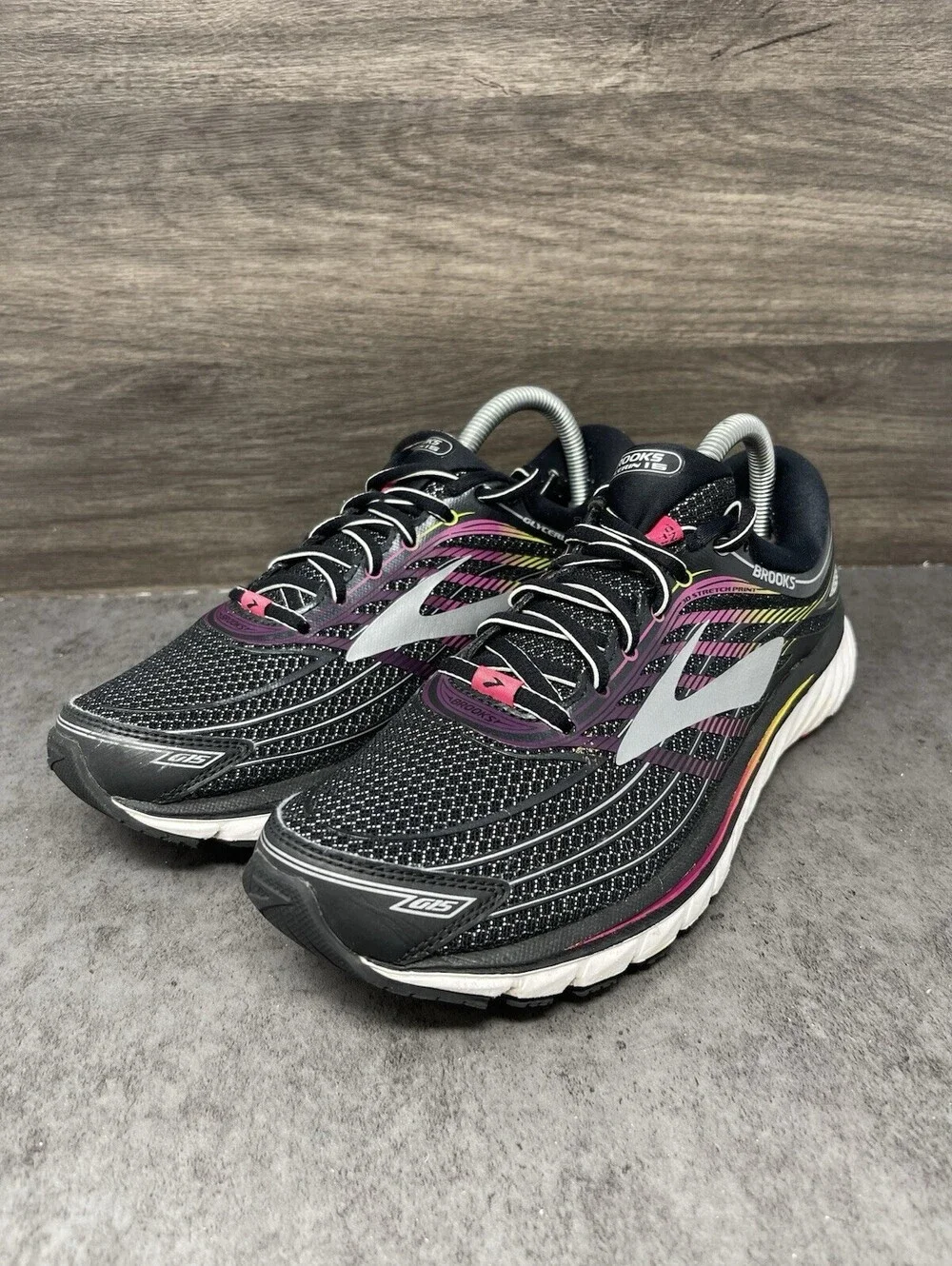 Brooks Glycerin 15 Sneakers Womens Size 9 Black Pink Athletic Trainer Running